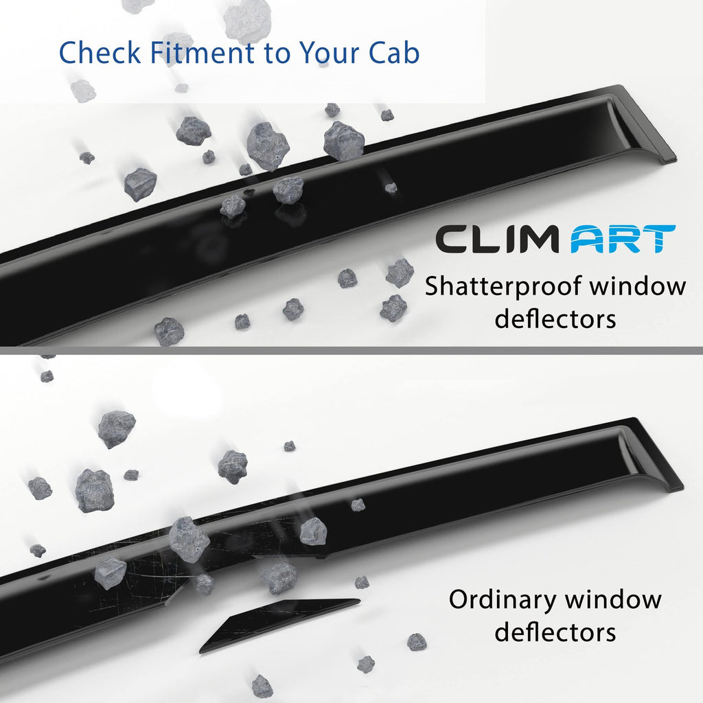 Custom-Fit Window Deflectors for 2014-2018 Chevrolet Silverado and GMC Sierra Crew Cab