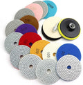 4 Inch Diamond Polishing Pads with 5/8’’-11 Backer Pad, 12PCS Wet/Dry Granite Stone Polish Pad Kit for Drill, Grinder, Polisher, 50-6000 Grit Polishing Pad for Concrete Marble Rock Countertop Quartz