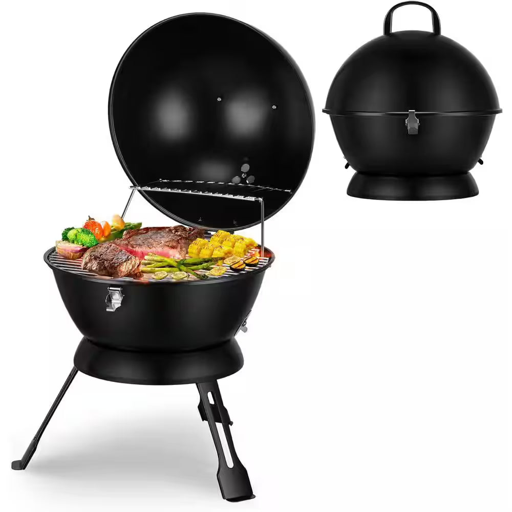 14 In. Portable Charcoal Grill, in Black