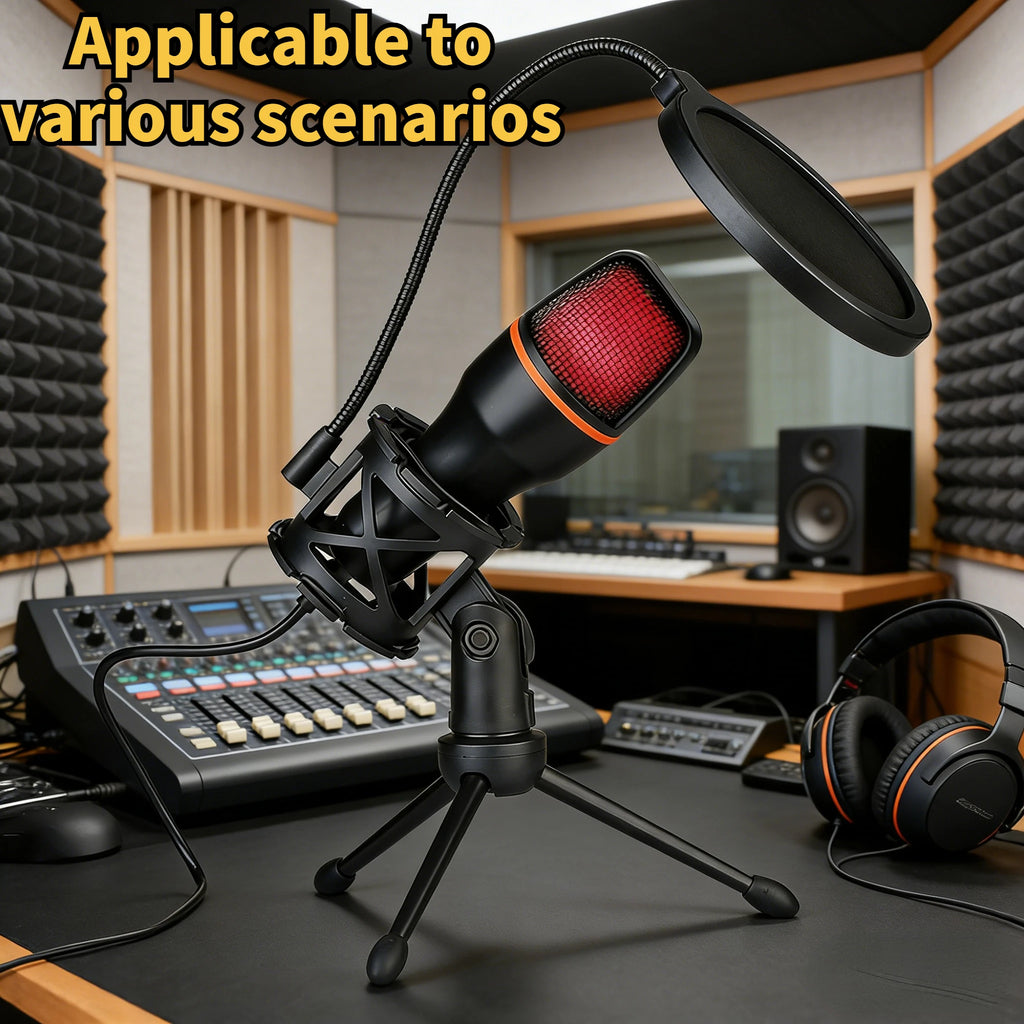 3.5MM/USB Condenser Microphone Wired for PC Computer Laptop Professional Gaming Accessories Streaming Sound Podcast Record
