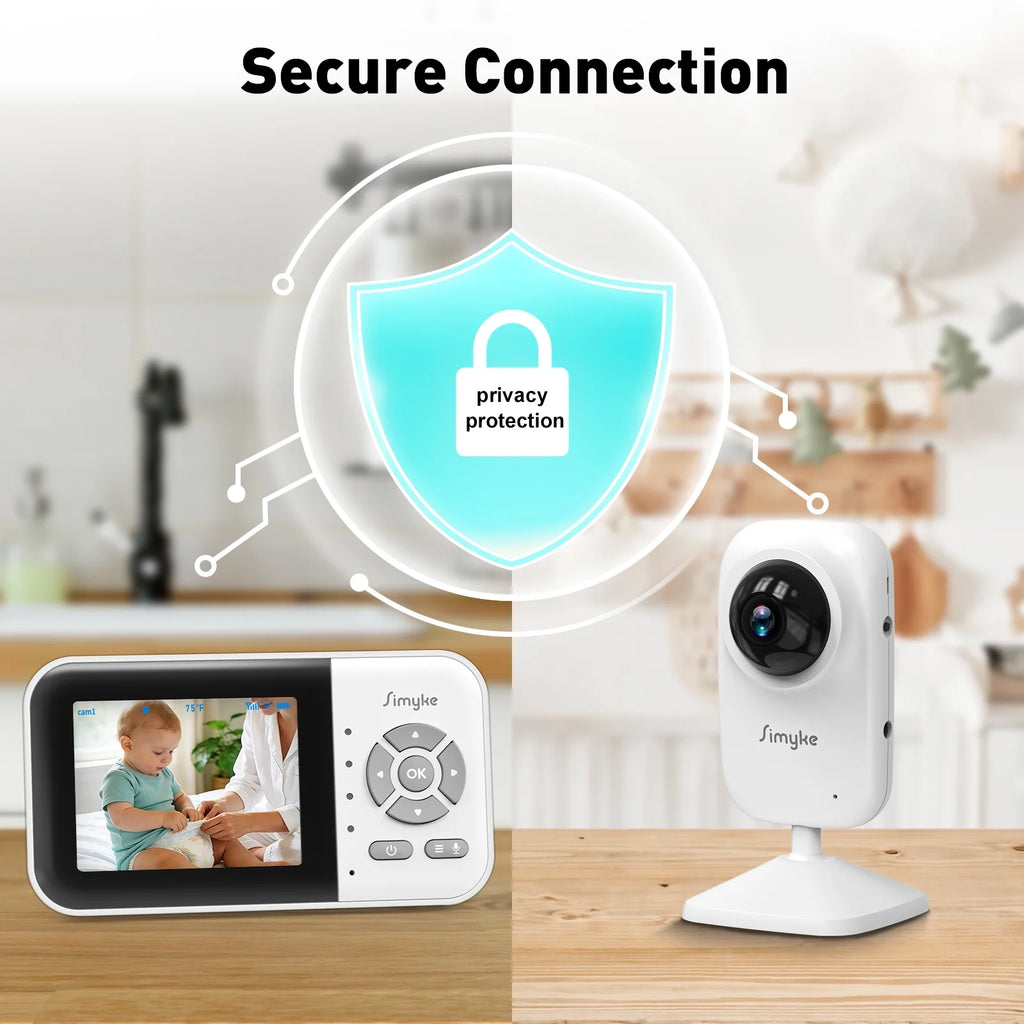 Dual Camera Video Baby Monitor, 2.8" LCD, Wireless, Night Vision, 2-Way Audio, App Access, 1200Ft Range, Feeding Timer, Temperature Sensor, Portable for Home Use