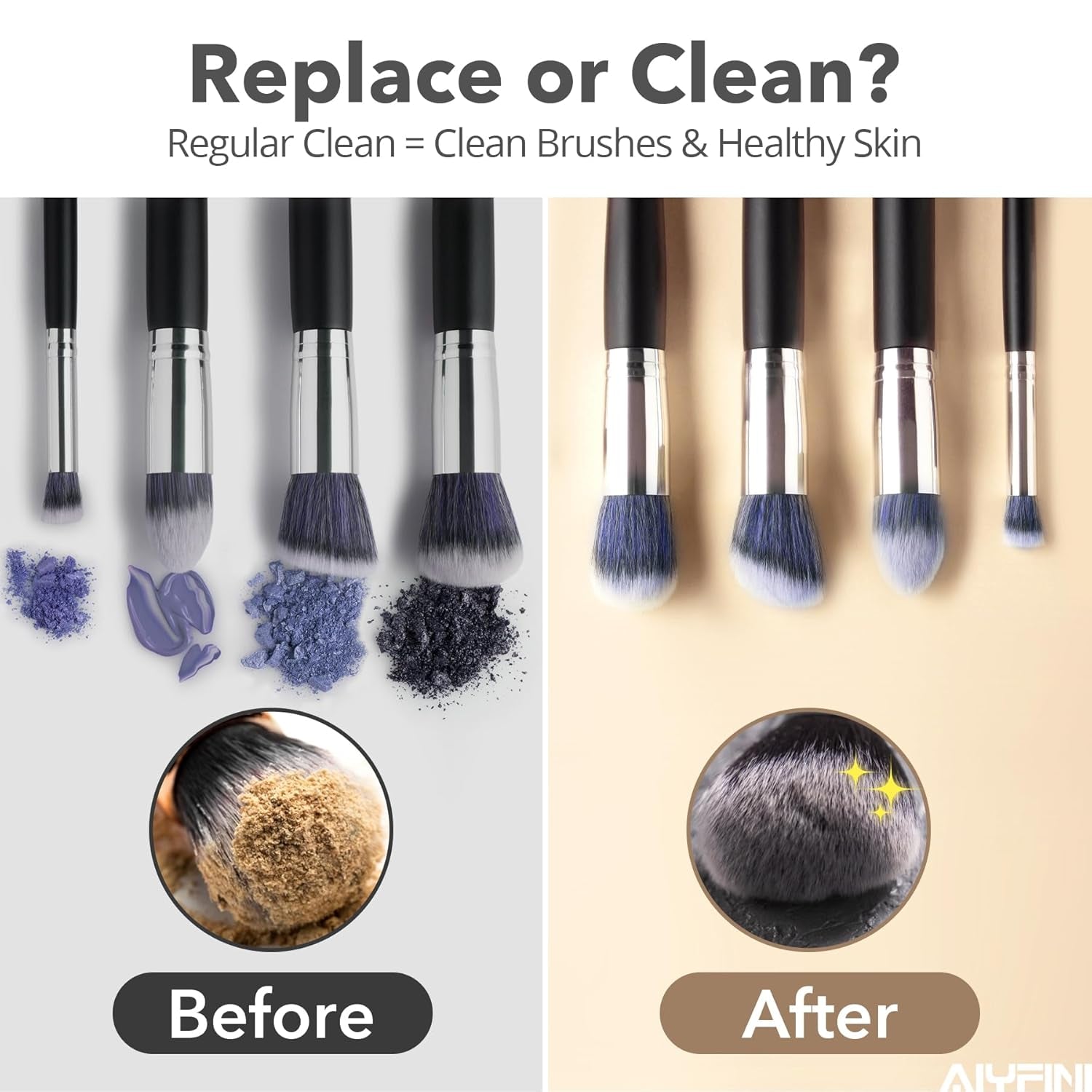 Alyfini Electric Makeup Brush Cleaner - Professional Kabuki & Foundation Brush Cleaning Tool, Perfect Gift for Women & Stocking Stuffers!
