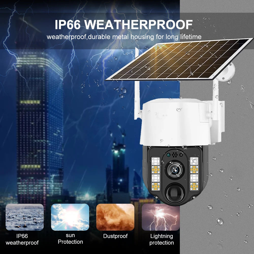 V380 Pro Solar Camera 4G Sim Outdoor PIR Human Detect Wireless Camaras Powered Energy Waterproof CCTV Home Security Protection