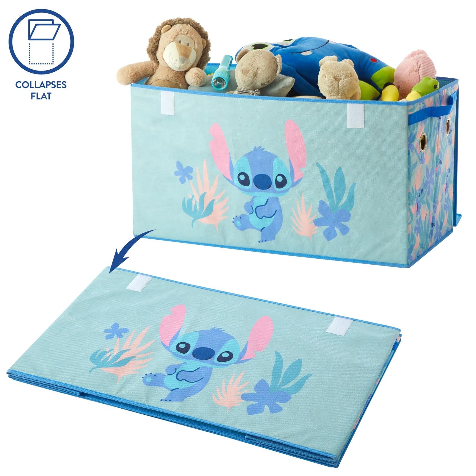 Stitch Collapsible Storage Trunk with Child-Friendly Design for Organizing Toys, Clothing, and Books