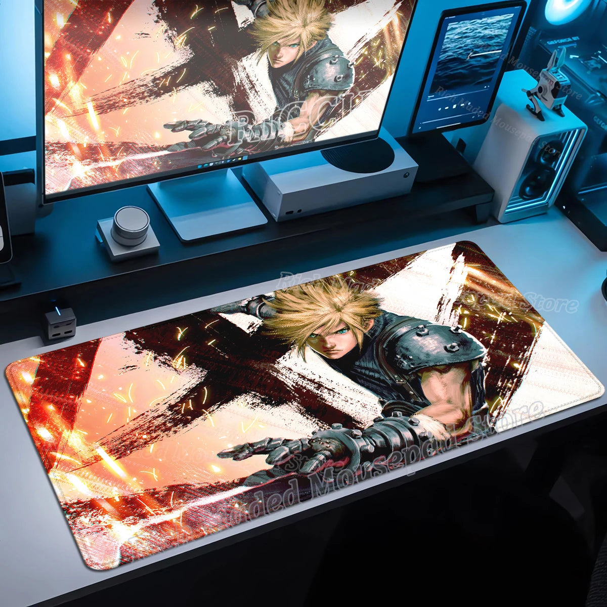 90x40 cm Final Fantasy VII Lockhart Large Mousepad - XL Gaming Desk Mat for PC and E-Sports Accessories