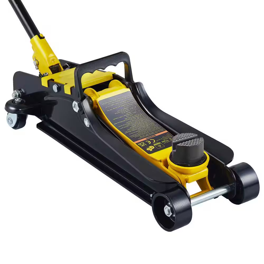 Low Profile Floor Jack 2.5 Ton Heavy Steel Single Piston Hydraulic Pump Heavy-Strength Steel Construction