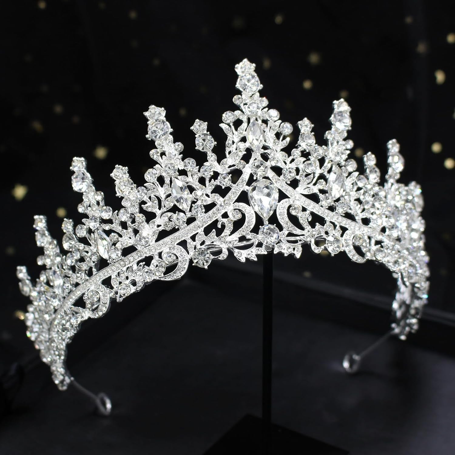 COCIDE Silver Tiara and Crown for Women Crystal Queen Crowns Rhinestone Princess Tiaras for Girl Bride Wedding Hair Accessories for Bridal Birthday Party Prom Halloween Cos-Play Costume Christmas