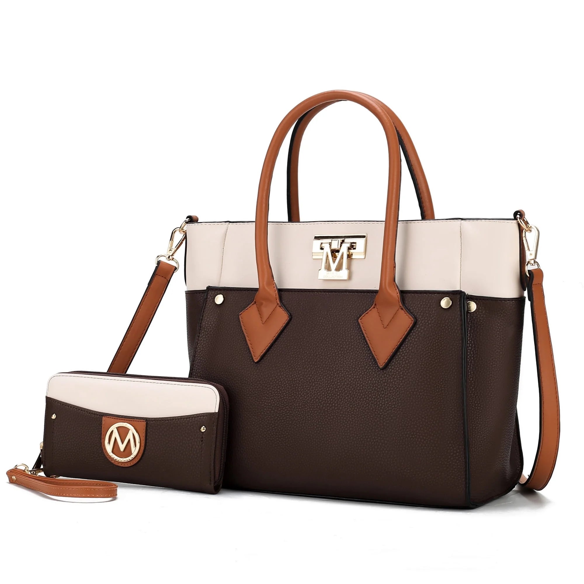 MKF Collection Brynlee Women'S Tote Bag & Wristlet Wallet, Crossbody Purse Handbag 2 Pcs by Mia K - Navy