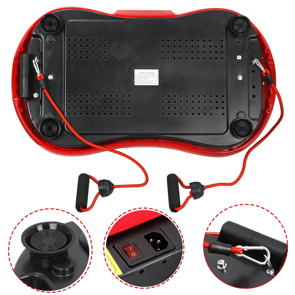 Vibration Plate Exercise Machine for Full Body Workouts with Bluetooth Connectivity - Red