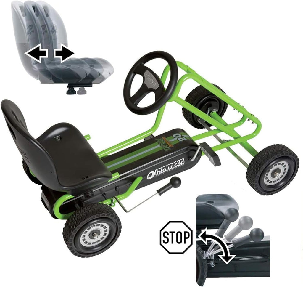 Hauck Kids Pedal Go Kart - Fun 4-Wheel Bike Cart for Ages 4-8 in Vibrant Green - Perfect Outdoor Adventure for Boys and Girls!
