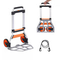 Folding Hand Truck, 275 Lbs. Capacity, Aluminum Portable Cart, Convertible with Telescoping Handle and PP+TPR Wheels