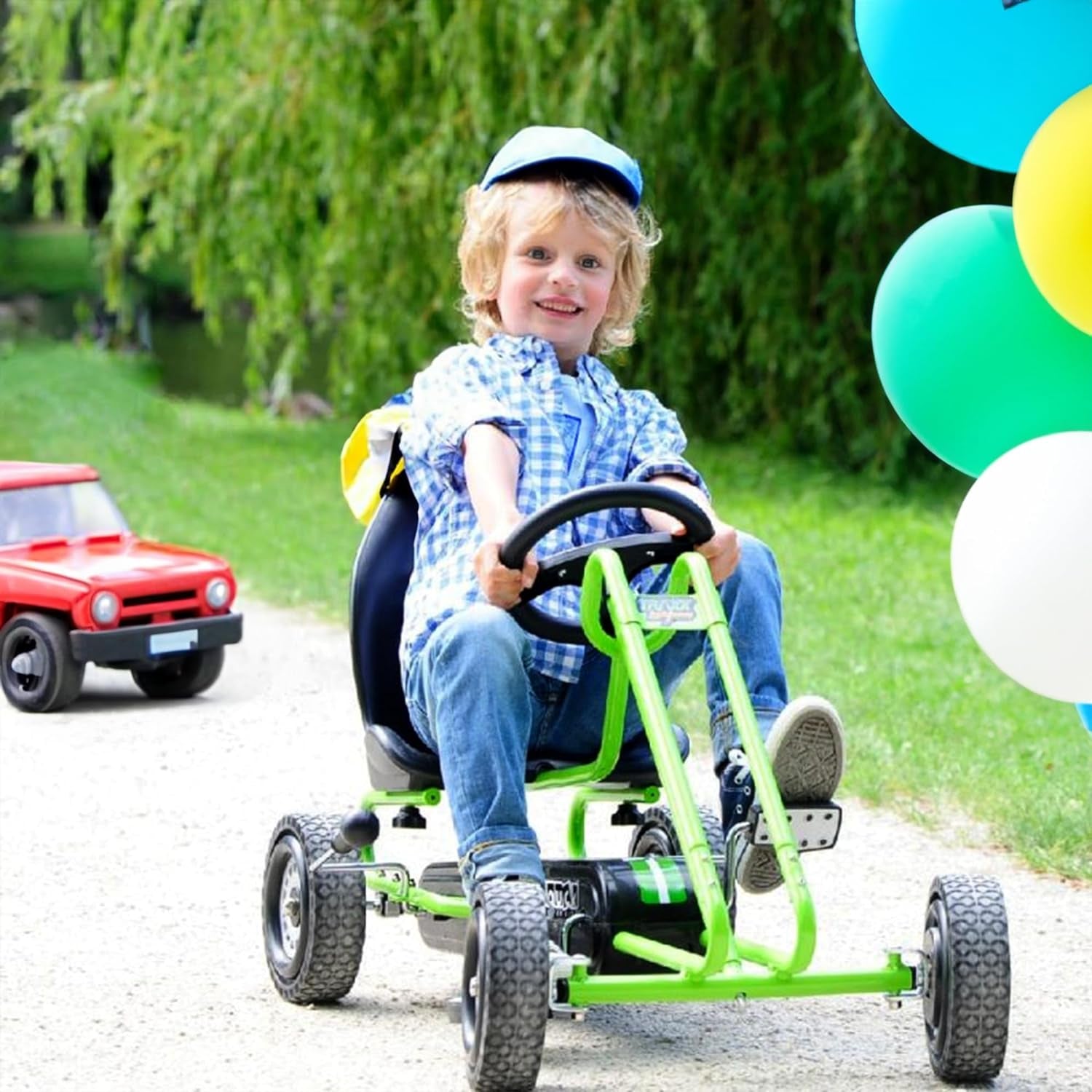 Hauck Kids Pedal Go Kart - Fun 4-Wheel Bike Cart for Ages 4-8 in Vibrant Green - Perfect Outdoor Adventure for Boys and Girls!