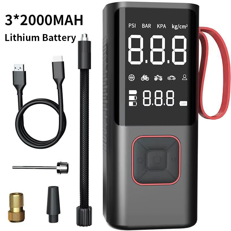 Car Air Compressor Portable Electric Air Pump Wireless Car Tyre Inflator Digital Display Bicycle Ball Pump for Auto Accessories