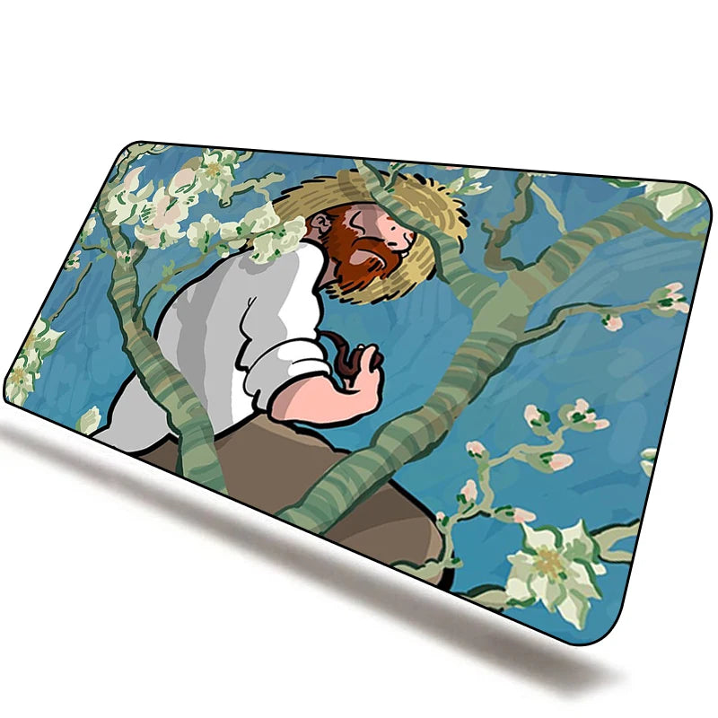 Van Gogh-Inspired Large Non-Slip Mouse Pad for PC Gamers - XXL Gaming Desk Mat and Keyboard Accessory