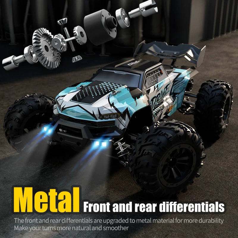 ZWN 1:16 High-Speed 4WD RC Monster Truck - 70KM/H Drift Car with LED Remote Control for Kids - Perfect Rival to Wltoys 144001
