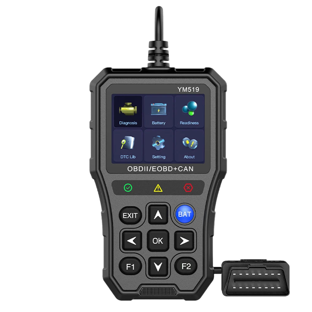 Code Reader Fault Code Scanner Multi-Language YM519 Car Diagnostic Tool OBD2 Code Reader Check Engine System Battery Tester