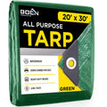 20 Ft. X 30 Ft. Multi-Purpose Green Poly Tarp Cover 8 Mil Thick Weave Material, Waterproof