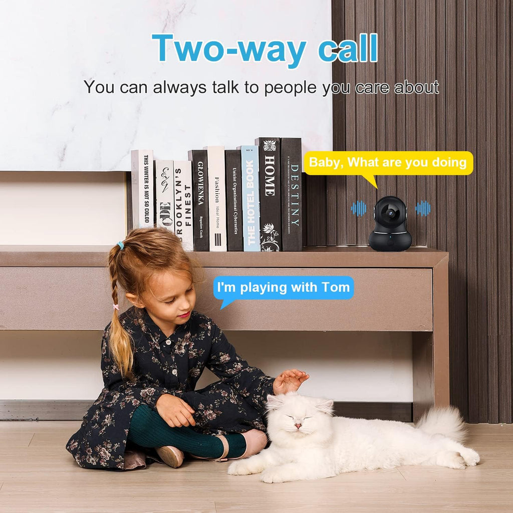 Litokam 2K Indoor Camera, 360 Pan/Tilt Home Security Cameras with Motion Detection, Pet Cam with Phone App, Baby Monitor with Night Version, Wifi Camaras, Two Way Audio, Work with Alexa, 2 Pack