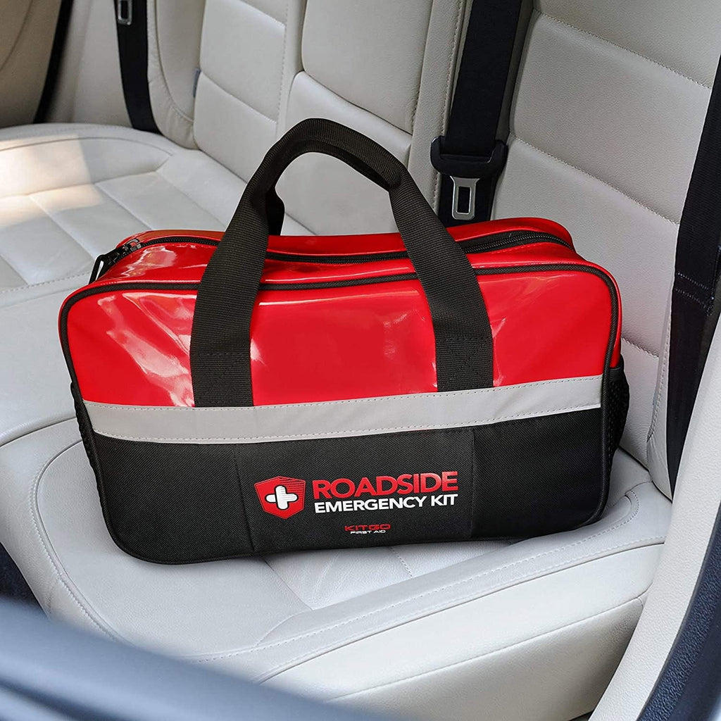 Car Emergency Kit, Premium Roadside Rescue Essentials, Ideal Car Road Safety Kit for Trucks, Rvs, Etc. (Red)