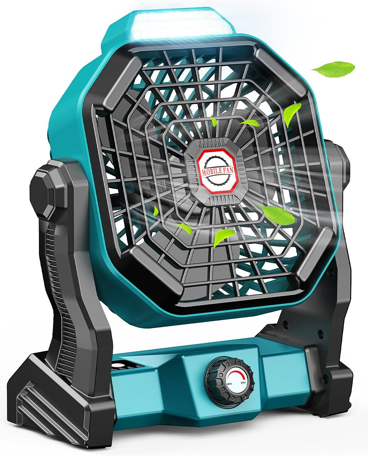 JINLICTE Rechargeable Portable Camping Fan - 9 Inch, Stepless Speed, Ultra-Quiet, 8-36 Hours Runtime for Outdoor Adventures, Picnics, and Home Use