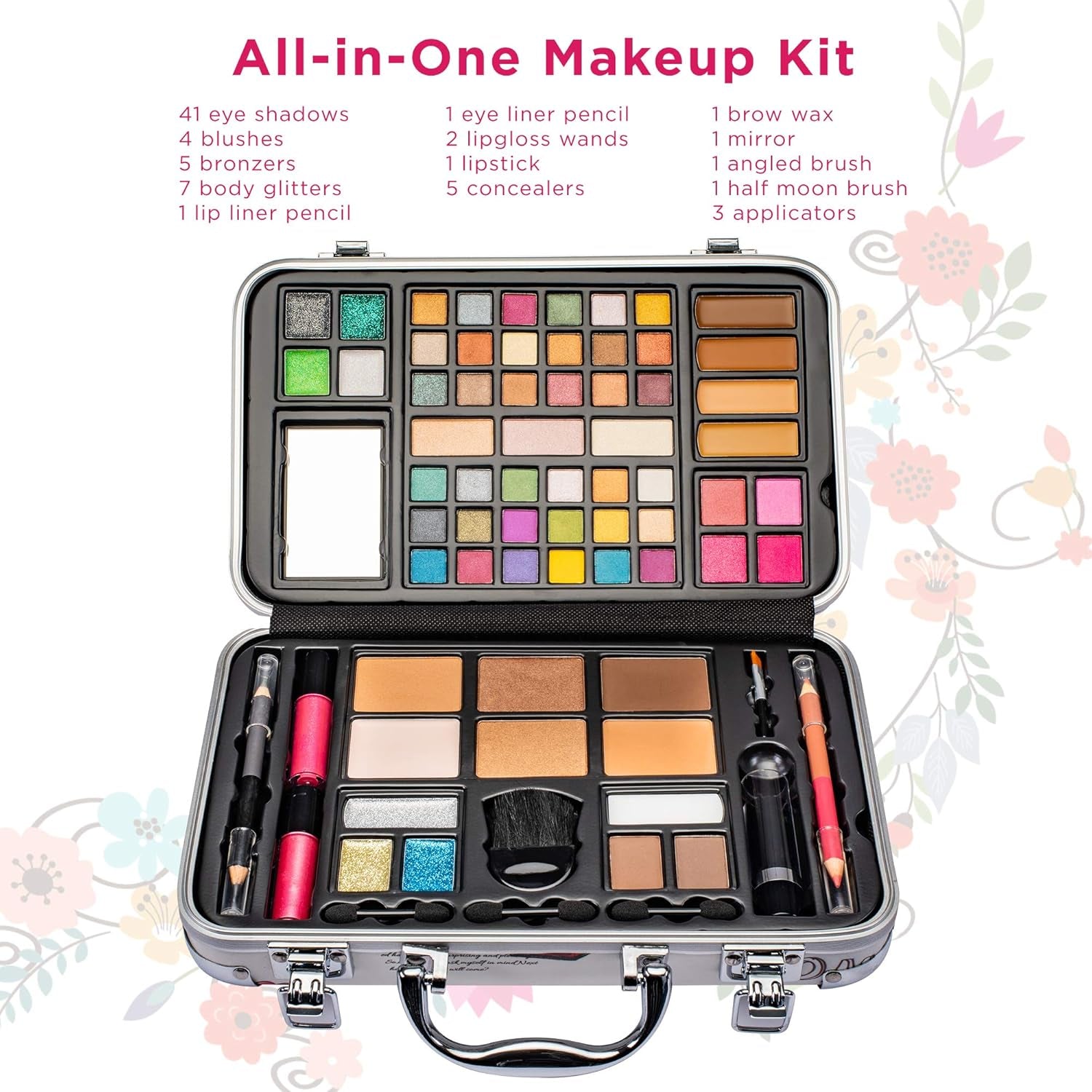 Ultimate Vokai Makeup Kit Gift Set - 41 Eye Shadows, 7 Body Glitters, Lip Essentials & More!