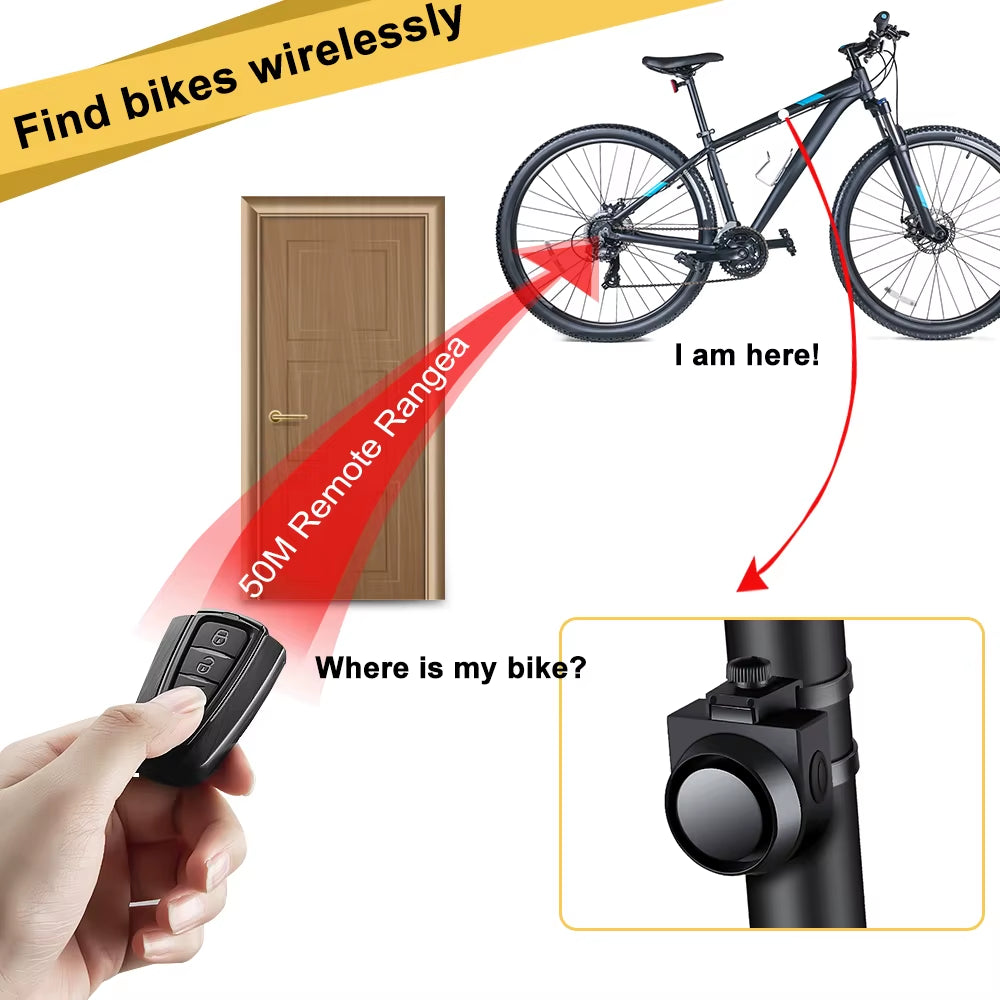 Ultimate Wireless Anti-Theft Bicycle Vibration Alarm - USB Rechargeable with Remote Control Security System