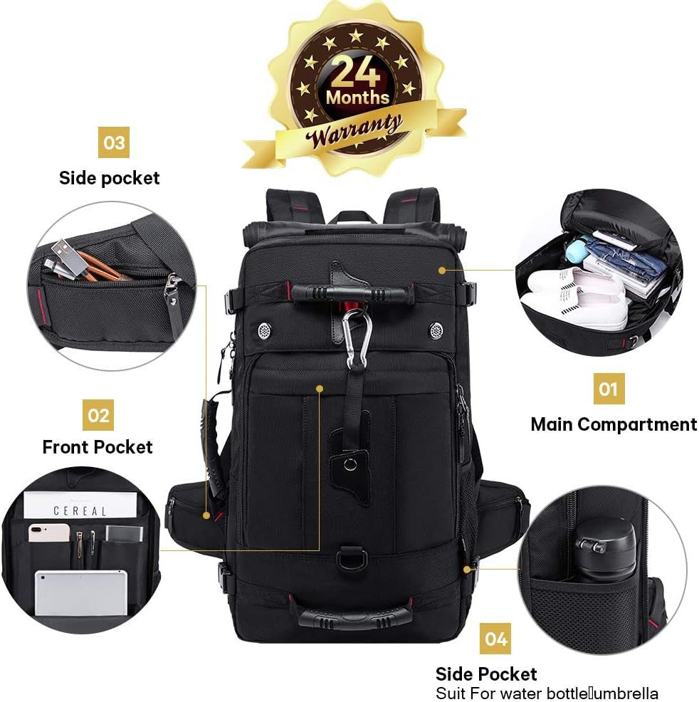 KAKA 35L Travel Backpack & Duffle Bag - Durable Convertible Design for 15.6" Laptops - Perfect for Men & Women