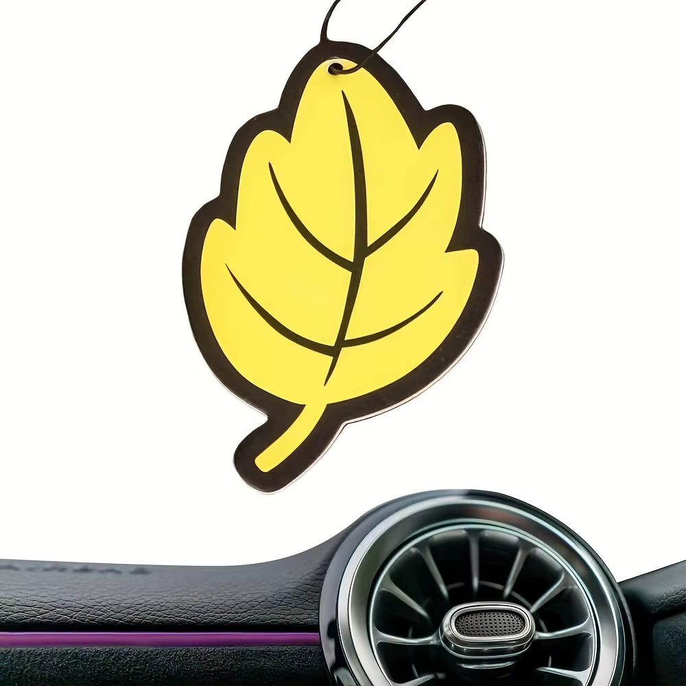 Natural Scented Tea Paper Car Air Freshener - Vanilla Perfume Hanging Leaf Shape Interior Accessory (3-60 Pieces)