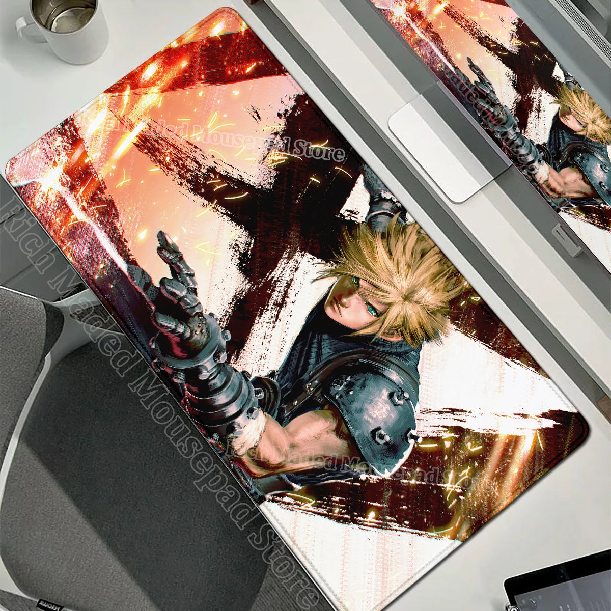 90x40 cm Final Fantasy VII Lockhart Large Mousepad - XL Gaming Desk Mat for PC and E-Sports Accessories