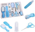 Baby Grooming Healthcare Kit Baby Safety Care Set Nail Clipper Brush Comb Scissors Thermometer Nasal Aspirator Finger Toothbrush Baby Essentials Nursery Kit for Newborn Girl Boys (Blue)