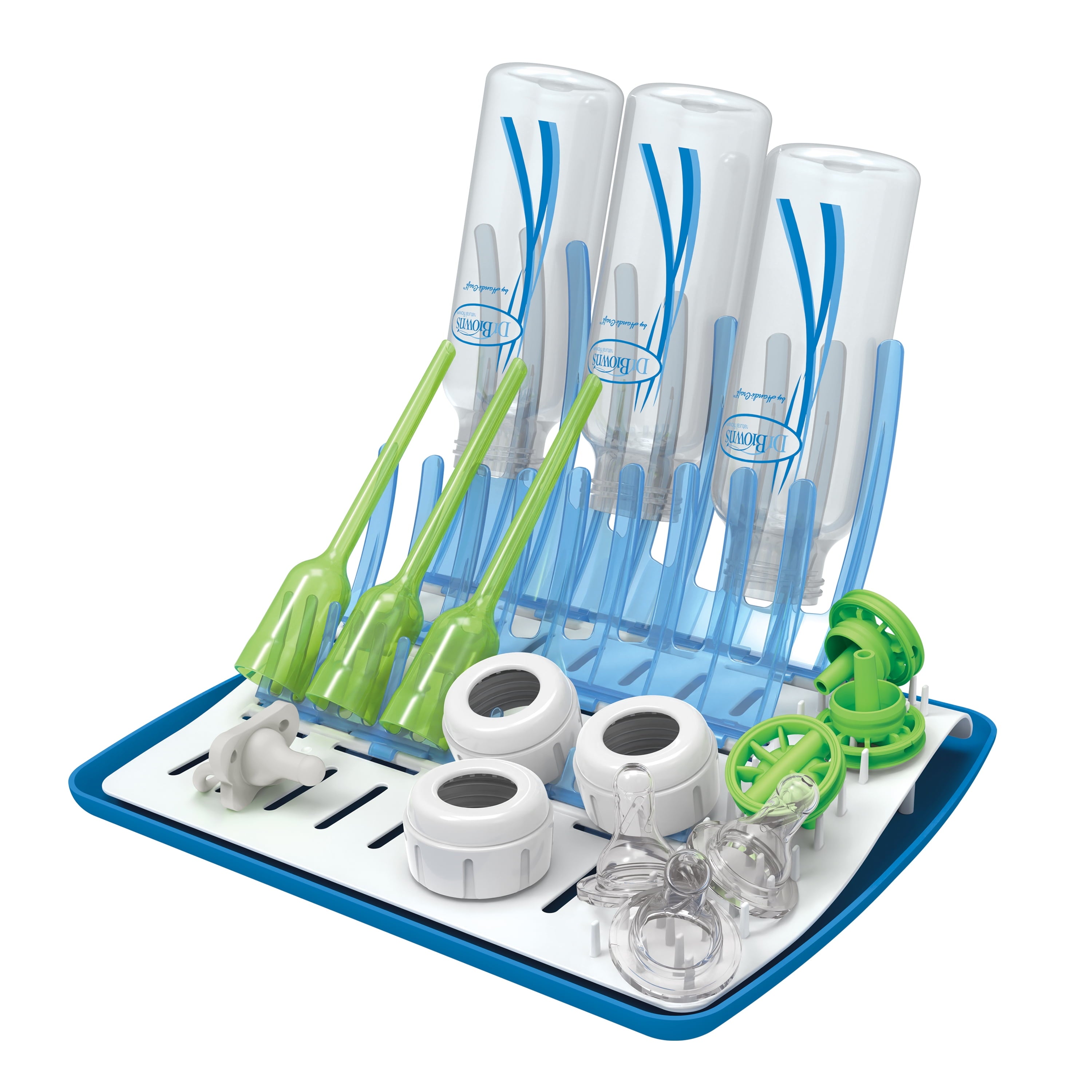 Dr. Brown'S Folding Baby Bottle Drying Rack for Easy Storage, Dry Baby Essentials, BPA Free, Blue