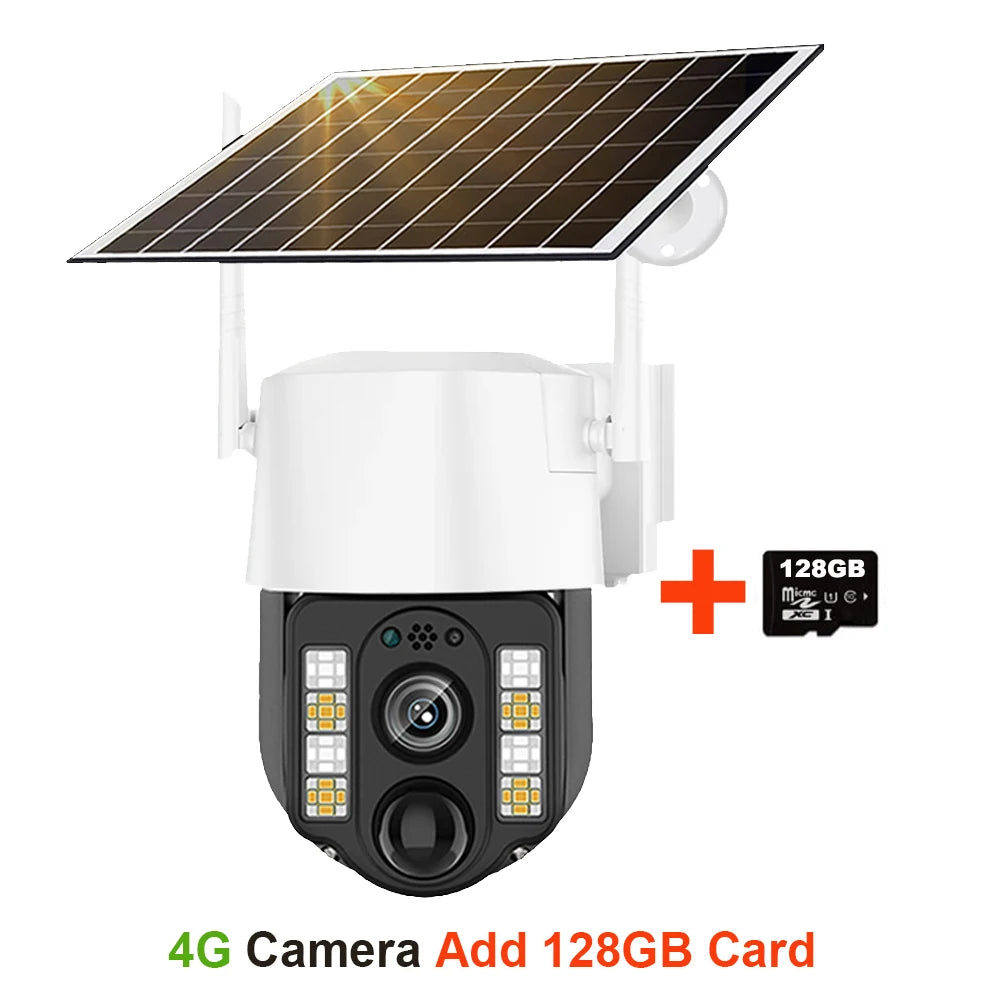 V380 Pro Solar Camera 4G Sim Outdoor PIR Human Detect Wireless Camaras Powered Energy Waterproof CCTV Home Security Protection