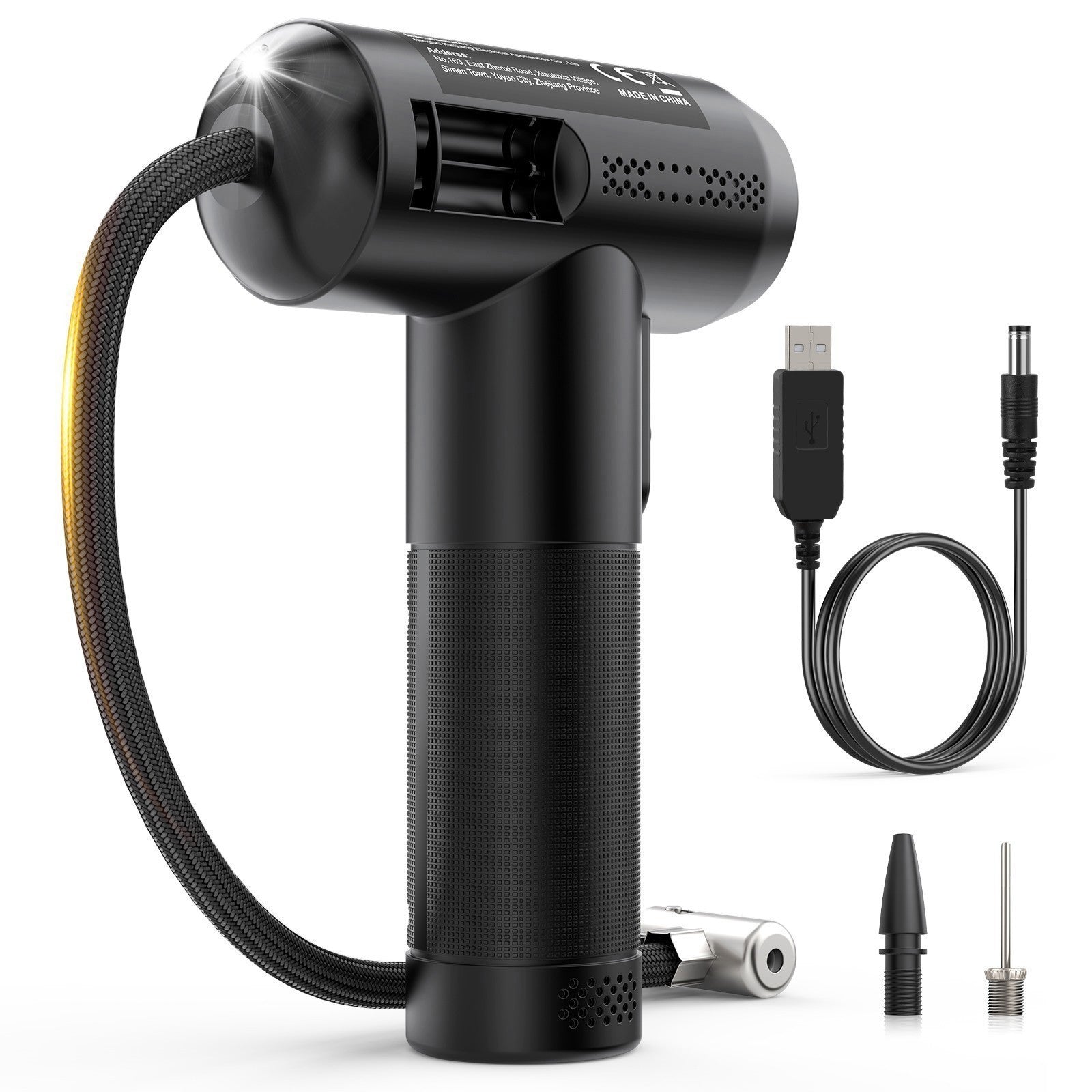 Car Air Compressor USB Rechargeable Cordless Tire Inflator Portable Air Pump