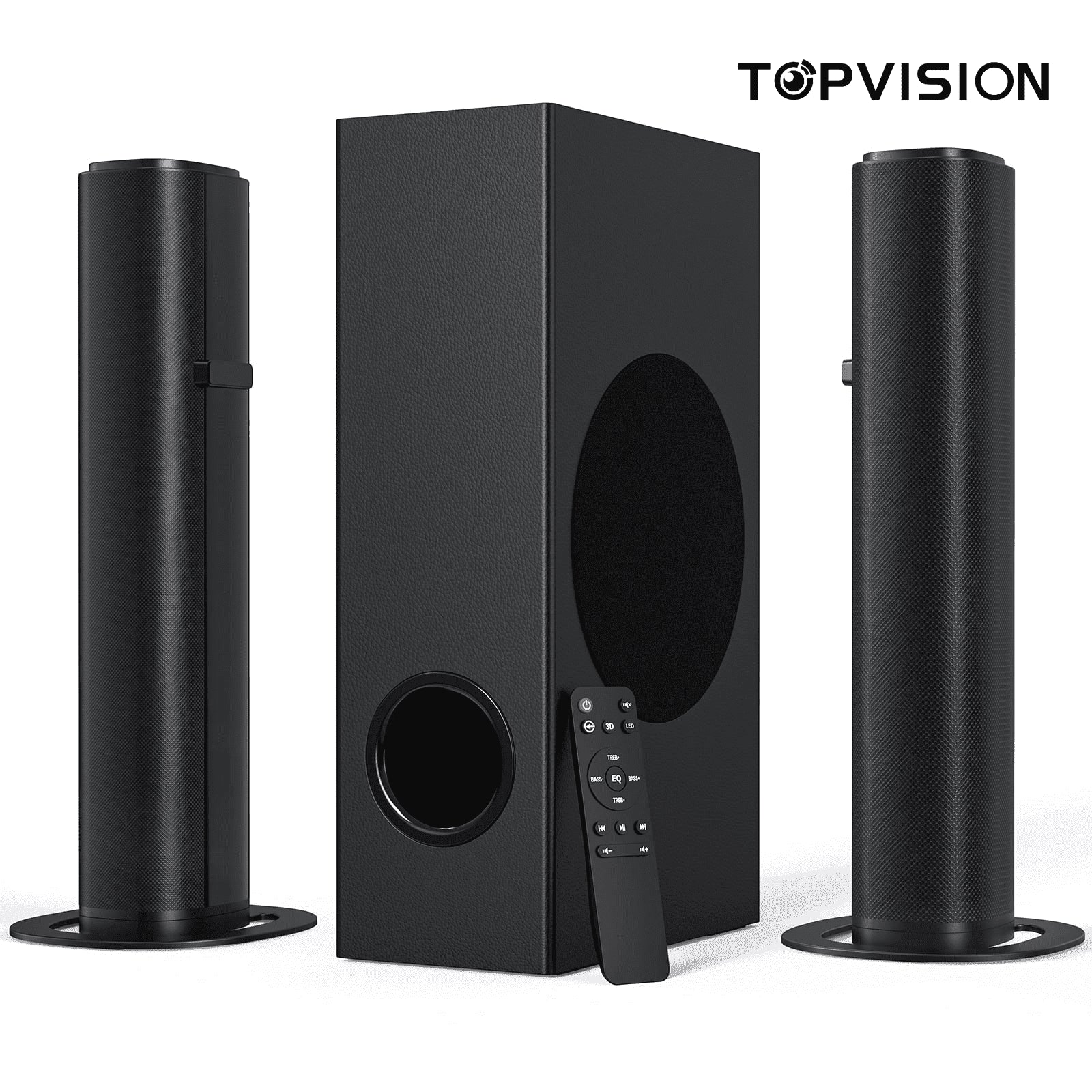 TOPVISION 4.1Ch Sound Bar with Subwoofer, 120W Separable Sound Bar for TV, 2-In-1 Detachable Sound Bar with Usb/Aux/Coaxial/Optical/Hdmi/Bluetooth