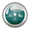 TOMAX 12-Inch 40 Tooth ATB Finishing Saw Blade - Precision Cutting with 1-Inch Arbor