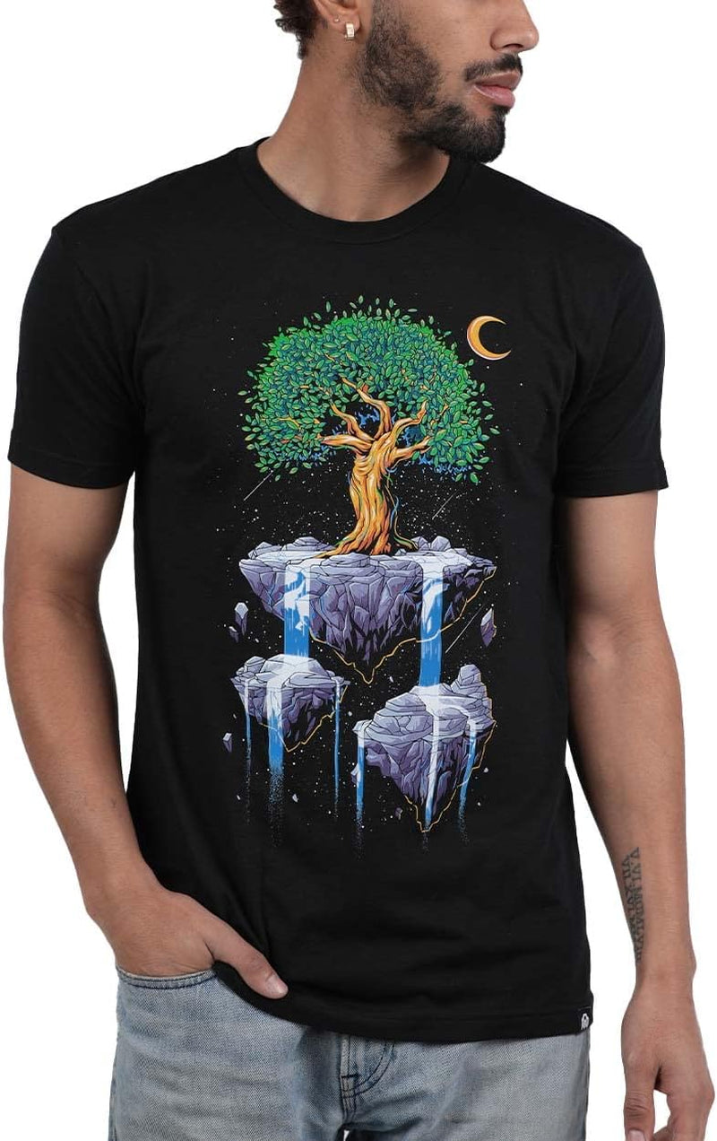 INTO the AM Infinite Falls Mens Graphic Tee - Cool Novelty Design Crewneck T Shirts for Guys (Black, 4X-Large)