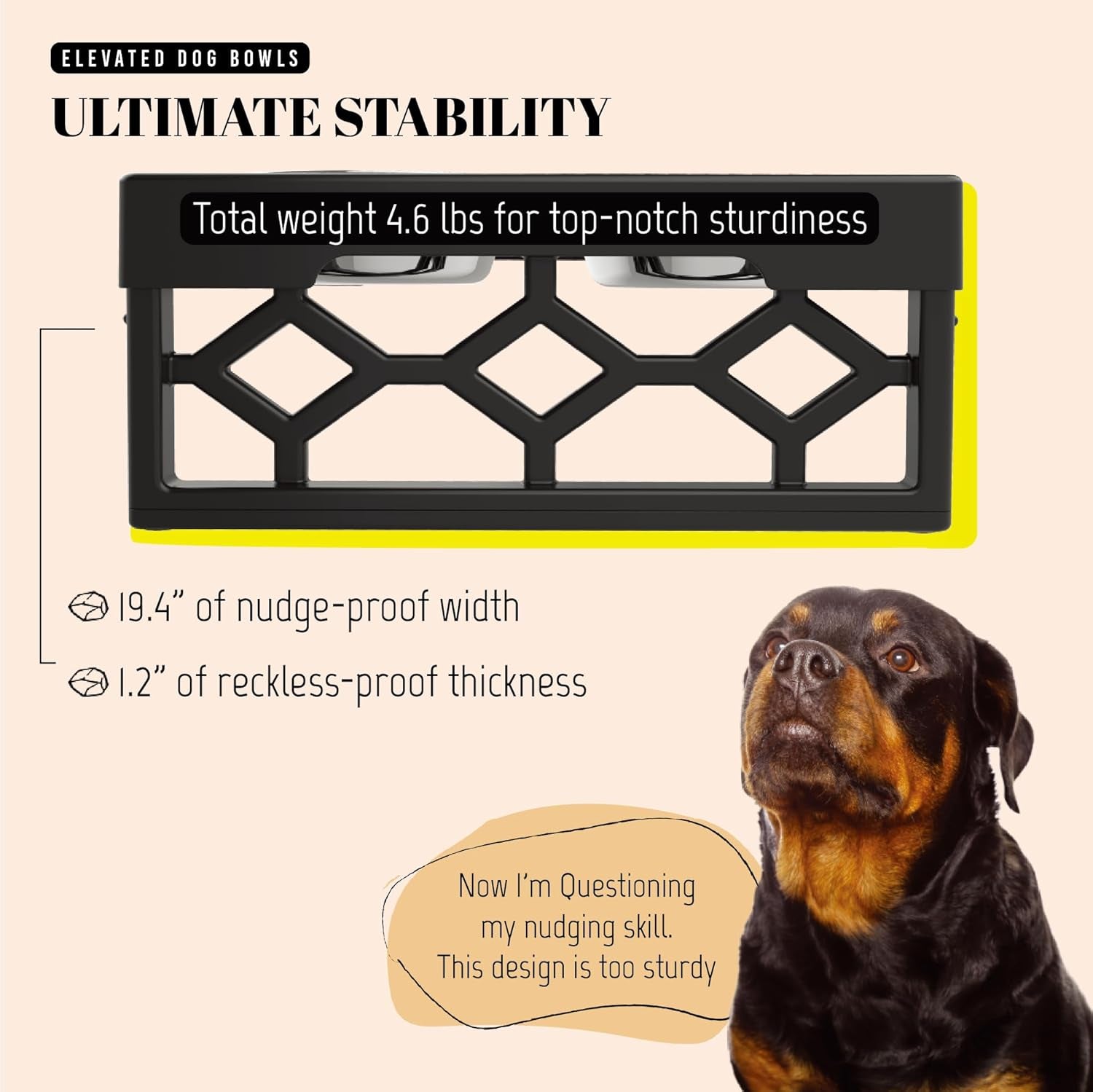 Elevate Your Pet's Dining Experience: AVERYDAY Adjustable Dog Bowls with Stainless Steel Bowls and Anti-Slip Base for Medium to Large Dogs