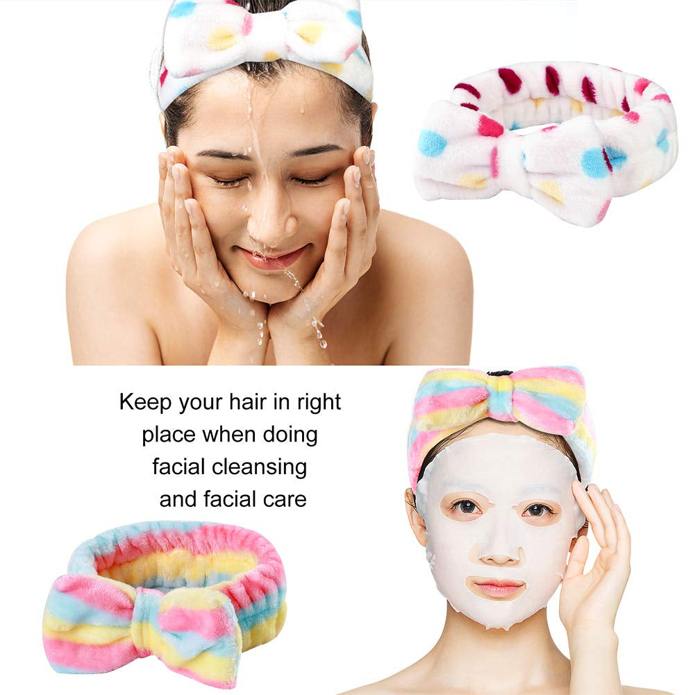 Luxurious 8 Pack Spa Headbands for Women - Soft Bow Skincare & Makeup Accessories, Perfect for Face Washing, Salon Use, Spa Parties, and Ideal Christmas Gifts for Teen Girls