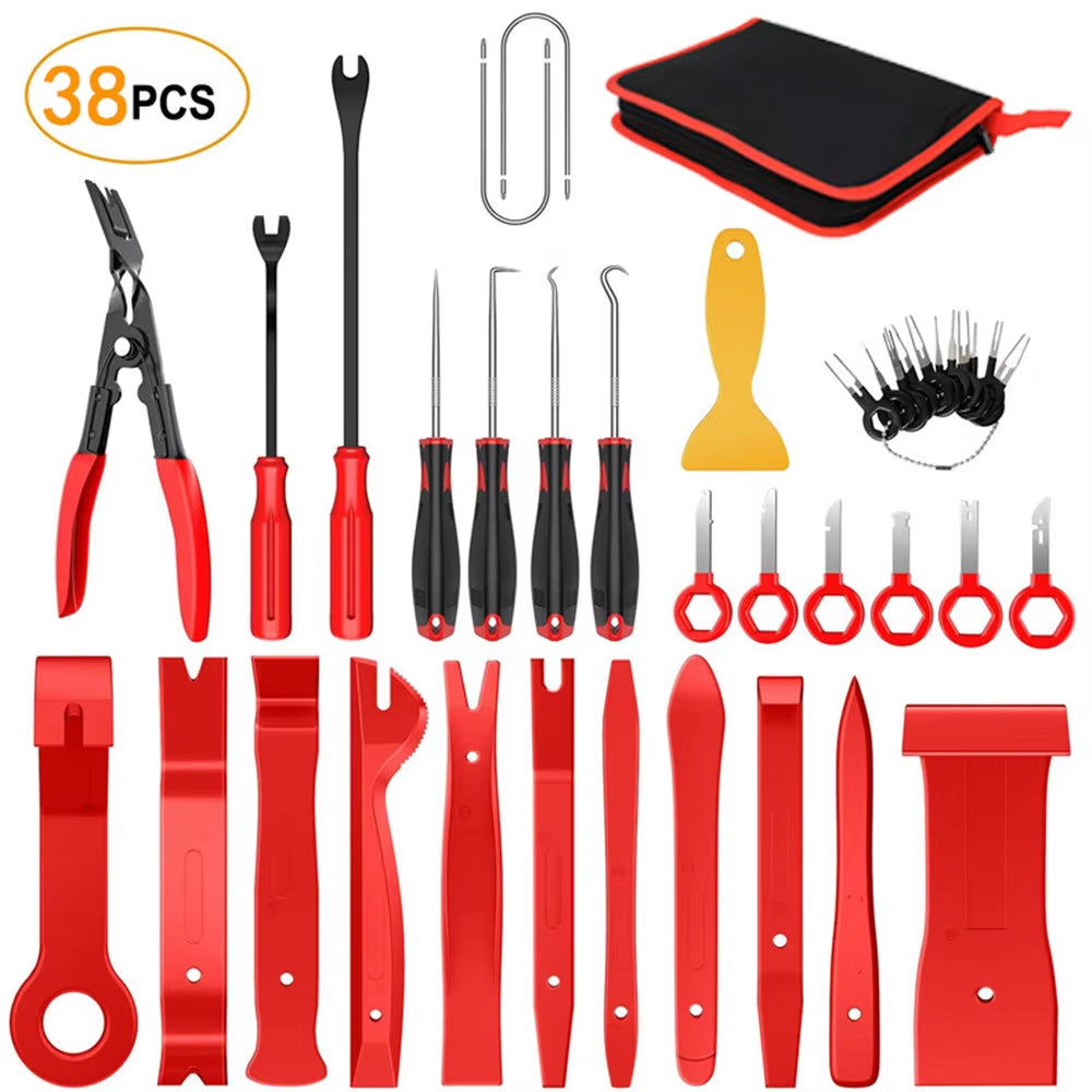 Auto Trim Removal Tool Car Door Panel Dash Audio Radio Removal Tools Kit Automotive Pry Tools Kits Auto Upholstery Repair Kit