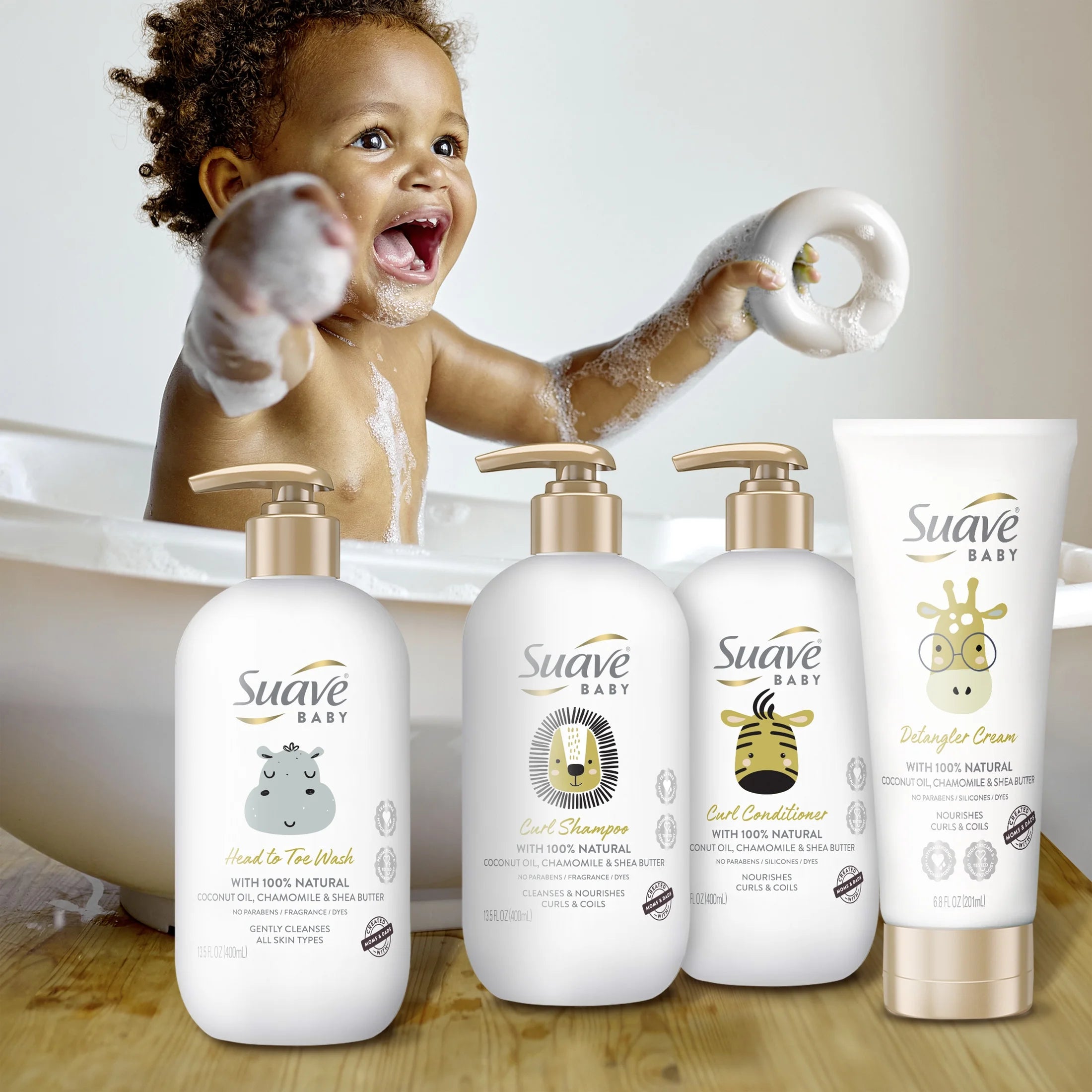 Baby Curl Shampoo with Pump, 100% Coconut Oil, Chamomile & Shea Butter, 100% Natural, 13.5 Oz