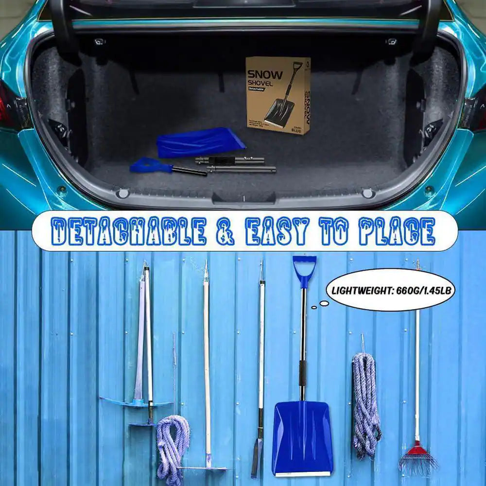 42.5 In. Aluminum Handle Aluminum Snow Shovel, Portable Foldable Lightweight for Car Driveway Garden Emergency