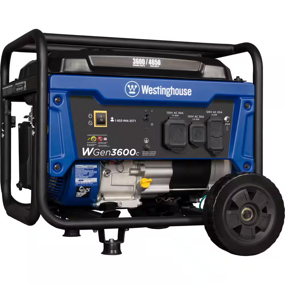 4,650/3,600-Watt Gas Powered Portable Generator with Recoil Start