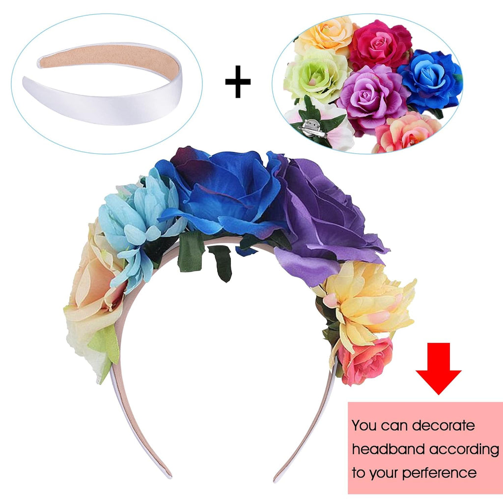 Vibrant SIQUK 16-Piece Satin Hair Accessories Set - Stylish 1-Inch Plastic-Covered Headbands for Women and Girls