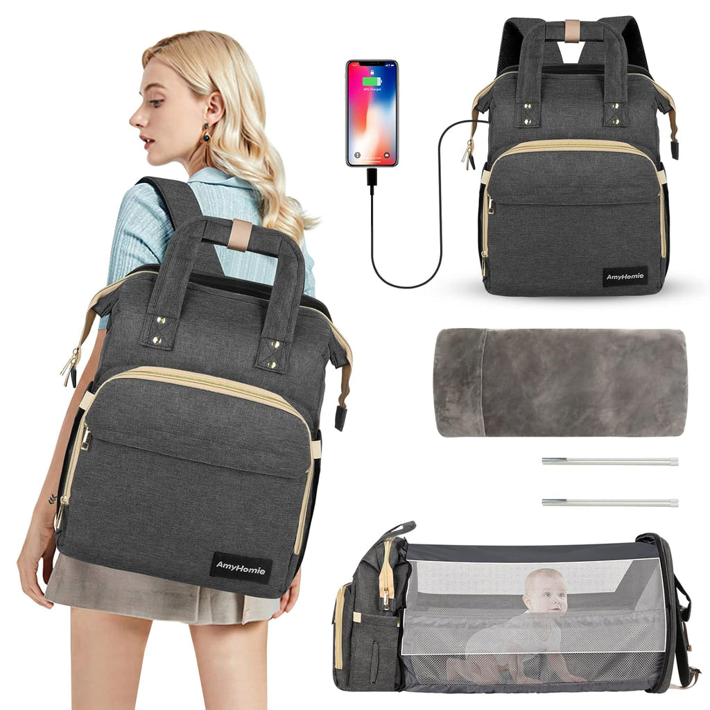 Amyhomie 6In1 Baby Diaper Bag Backpack,Diaper Bag with Changing Station,Newborn Registry Baby Shower Gifts