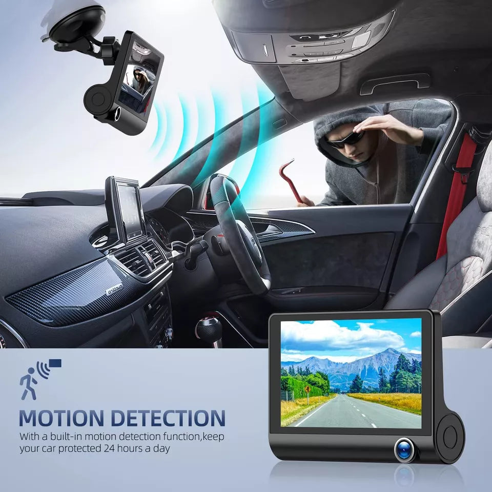 4-Inch Dual Lens Touchscreen Dash Camera for Front and Rear