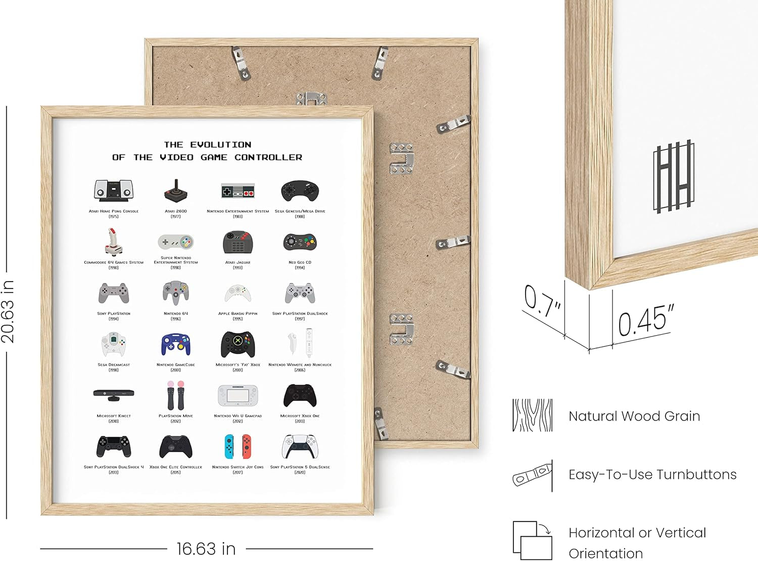 HAUS and HUES Gamer Wall Art - Stylish Boys Bedroom Posters for Teen Gamers, 16x20 Gaming Decor with Beige Frame