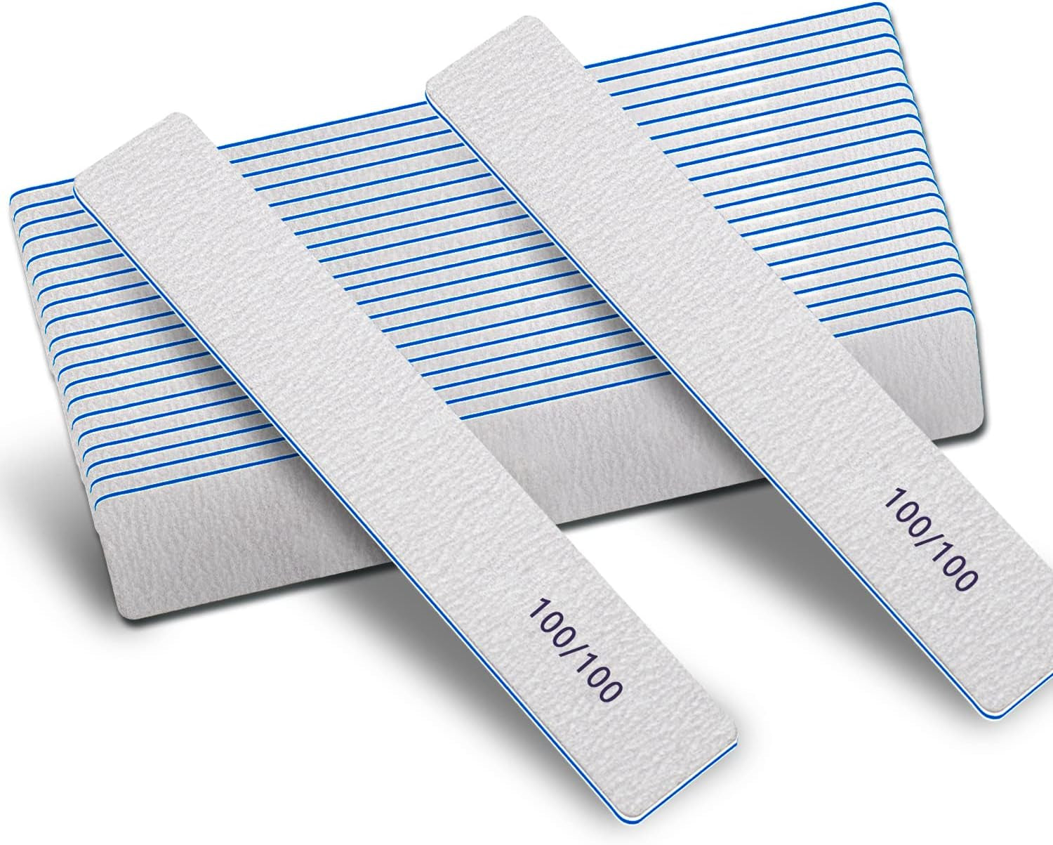 Professional 12-Piece Jumbo Nail File Set for Acrylic Nails - 80/80 Grit Emery Boards, Washable & Thick Manicure Tools for Nail Technicians
