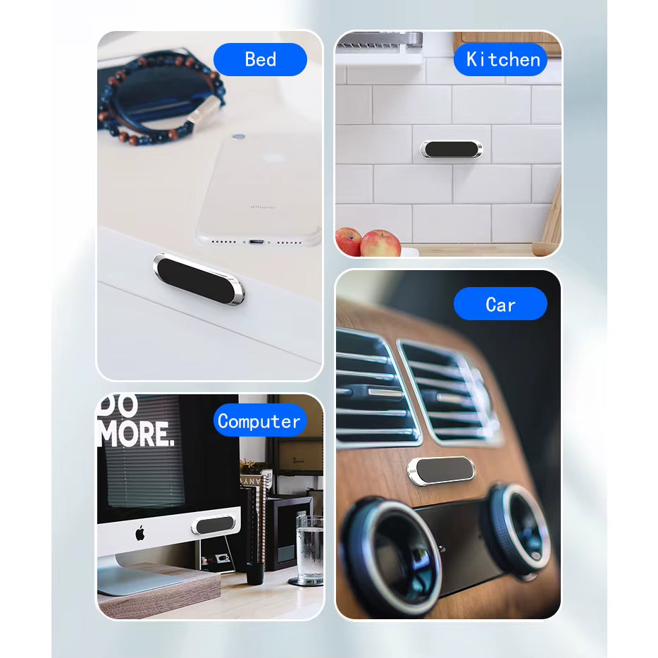 Compact Magnetic Car Phone Holder with Nano-Markers Glue - 9x2.4mm N40 Strong Magnets