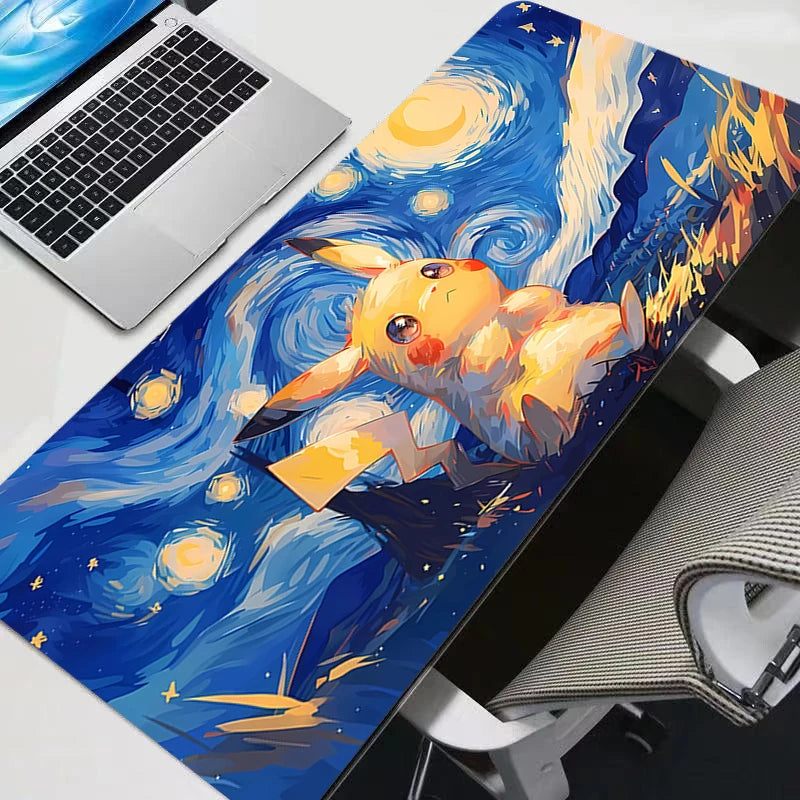Large Pikachu Rubber Mouse Pad for PC Gaming - Desk Mat with Locking Edge Design