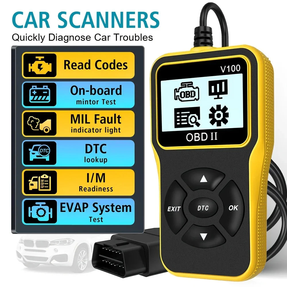 Obd2 Scanner Diagnostic Tool, Check Engine Code Reader, Obd2 Scanner with Reset Function, Input/Management Preparation, Engine Auto Check Light